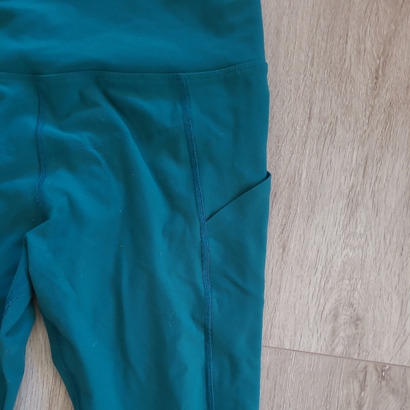 Lorna Jane Womens Leggings Sz S Dark Green Pockets Full Length Gym Workout EUC - Picture 3 of 6